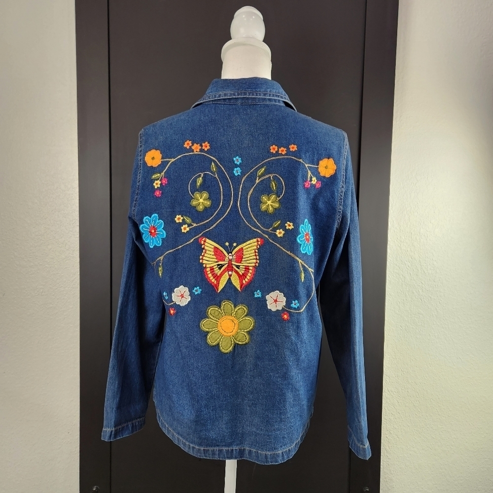 Julia Kin Embroidered Denim Jacket Size PS - Picture 7 of 11